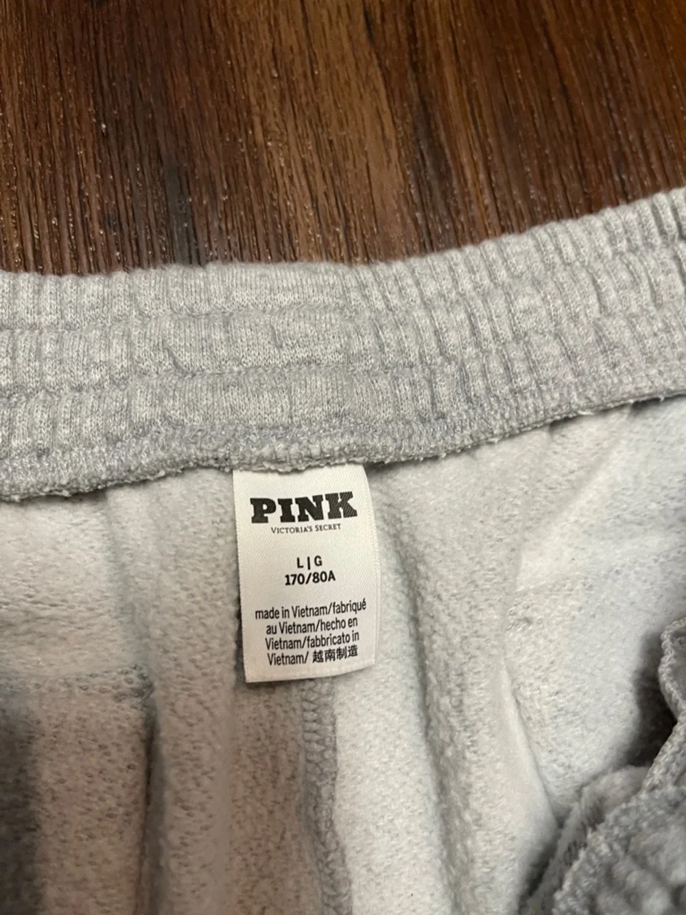 PINK Grey Wide Leg Cargo Sweatpants with Drawstring Waist - Picture 4 of 6
